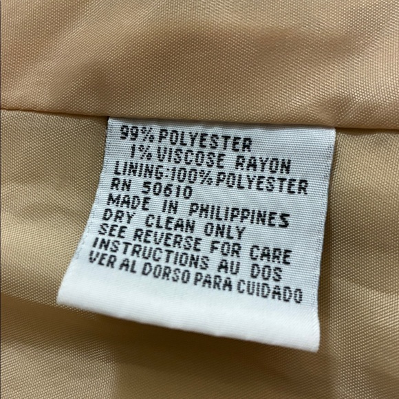 Le Suit Lined Tan Pin Strip Women's Blazer and Skirt Set - Picture 7 of 16